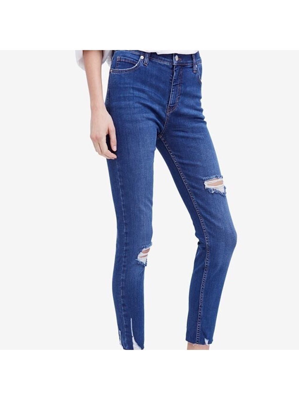 Free People Shark Bite Skinny Jeans